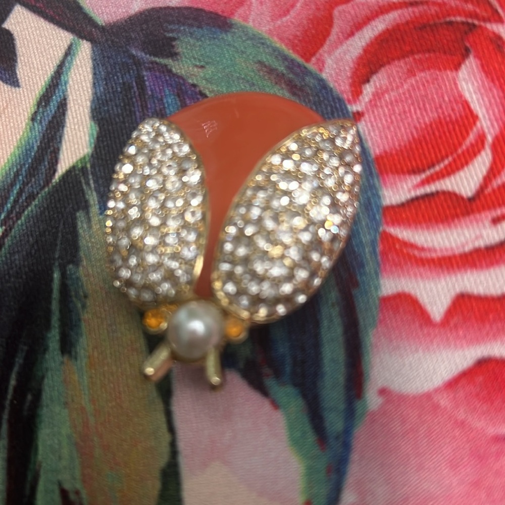 Orange Ladybug Brooch